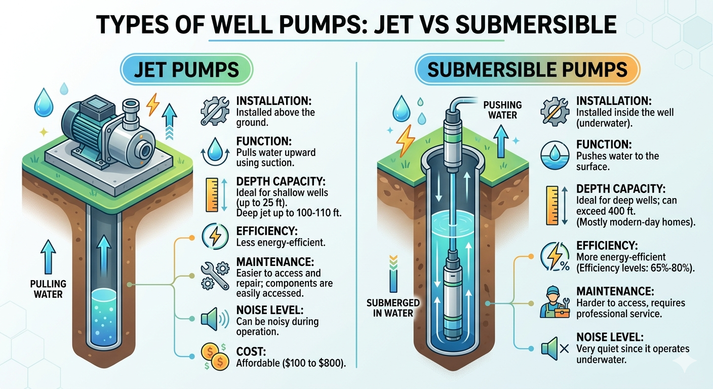 Types of Sumersible and Jet Pumps
